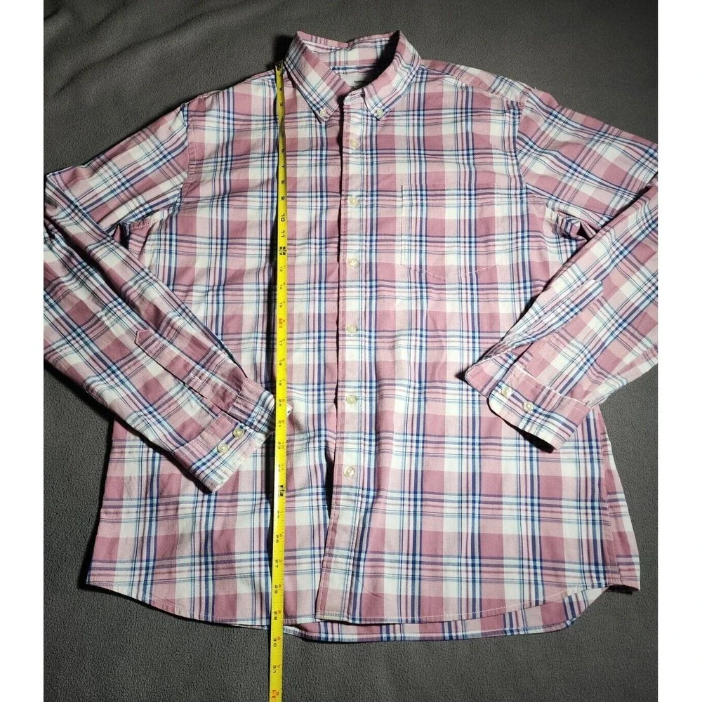 Sonoma Dress Shirt Mens Large White Red Plaid Button Down Collared Long Sleeve